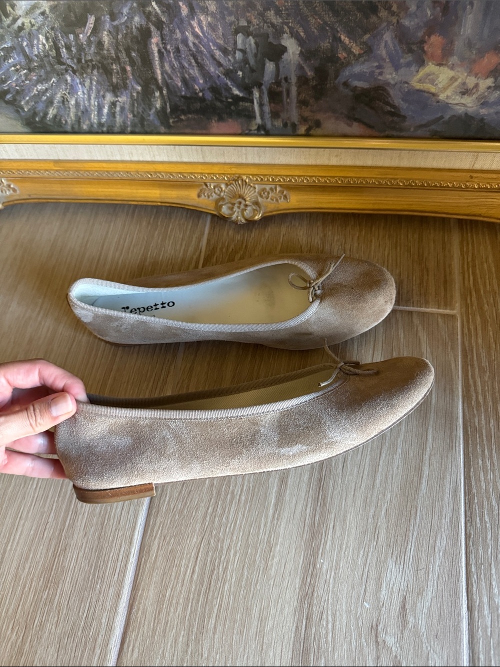 Repetto Cendrillon suede ballet flats beige taupe - Picture 3 of 10